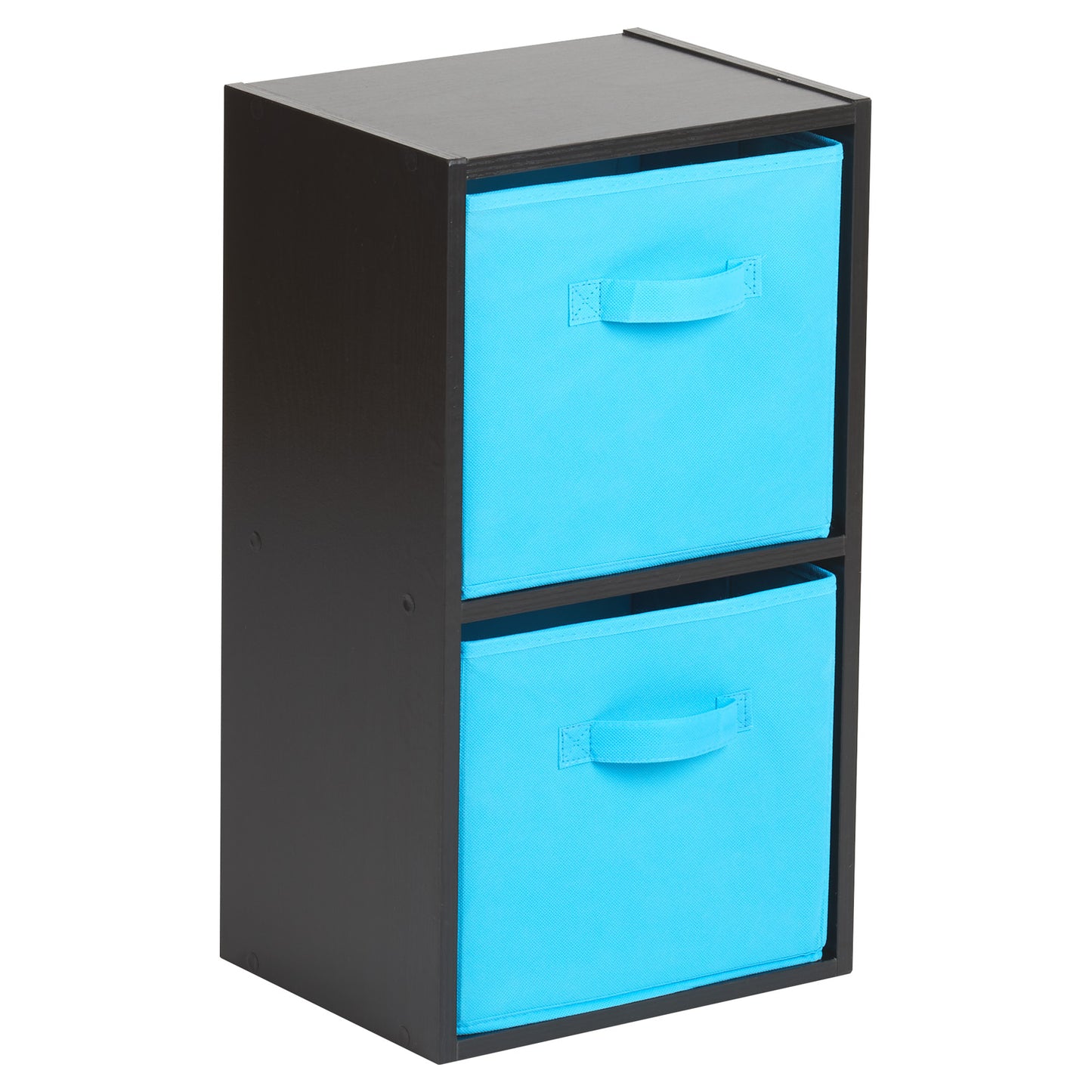 Hartleys Black 2 Tier Cube Storage Unit & 2 Handled Box Drawers