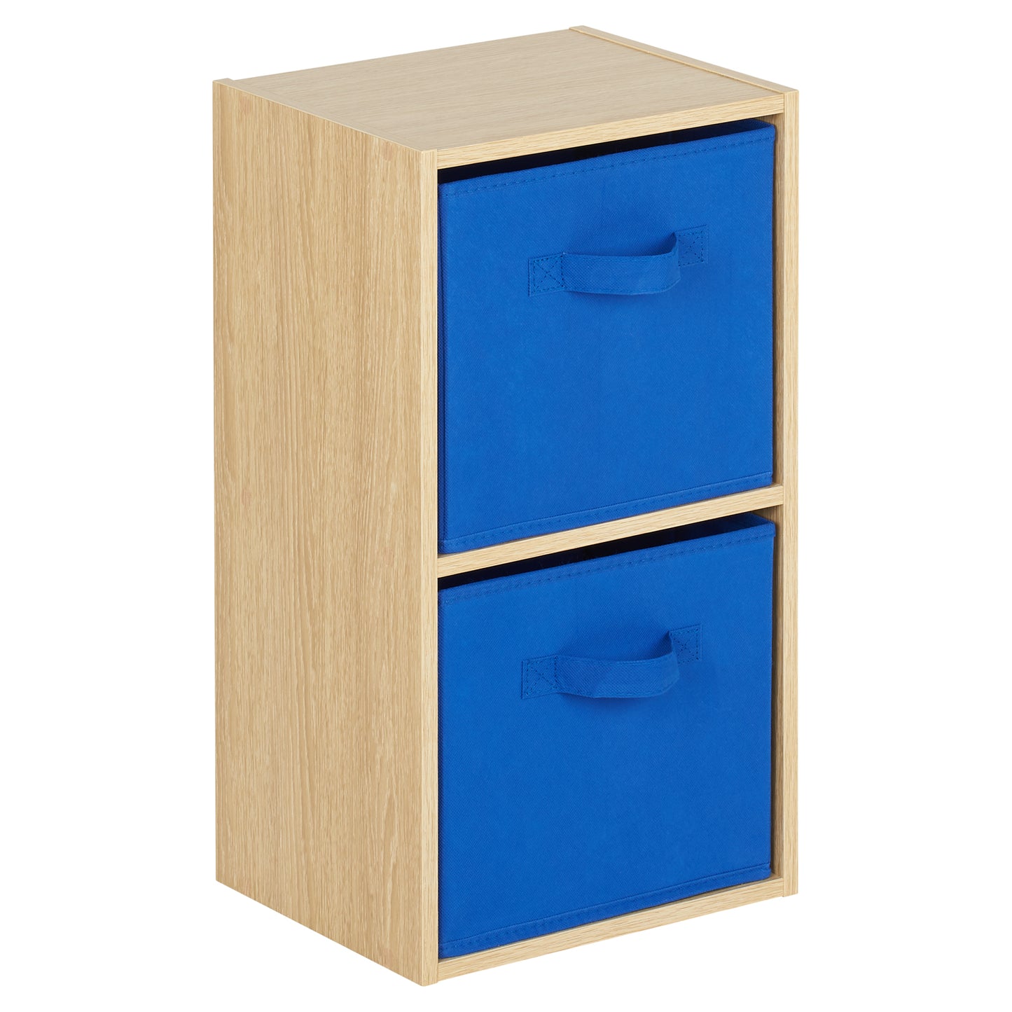 Hartleys Oak Effect 2 Tier Cube Storage Unit & 2 Handled Box Drawers