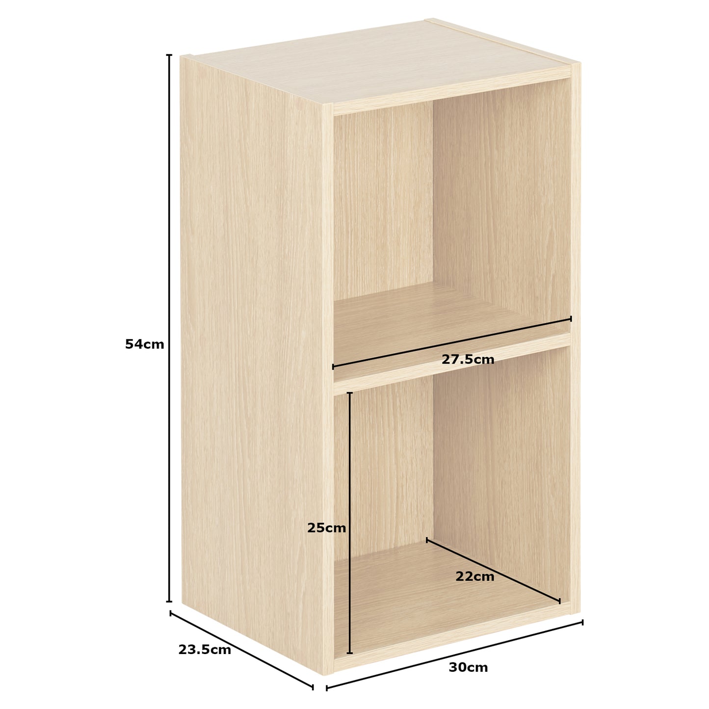 Hartleys Oak Effect 2 Tier Cube Storage Unit & 2 Handled Box Drawers
