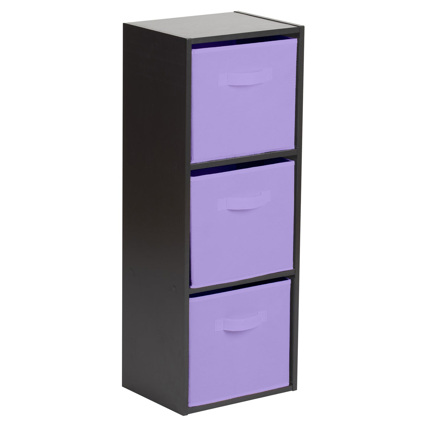 Hartleys Black 3 Tier Cube Storage Unit & 3 Handled Box Drawers