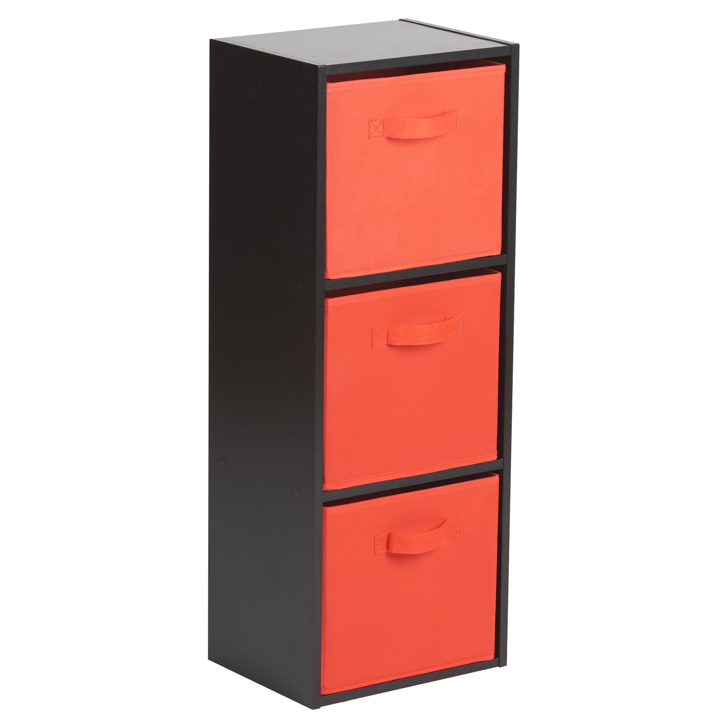 Hartleys Black 3 Tier Cube Storage Unit & 3 Handled Box Drawers