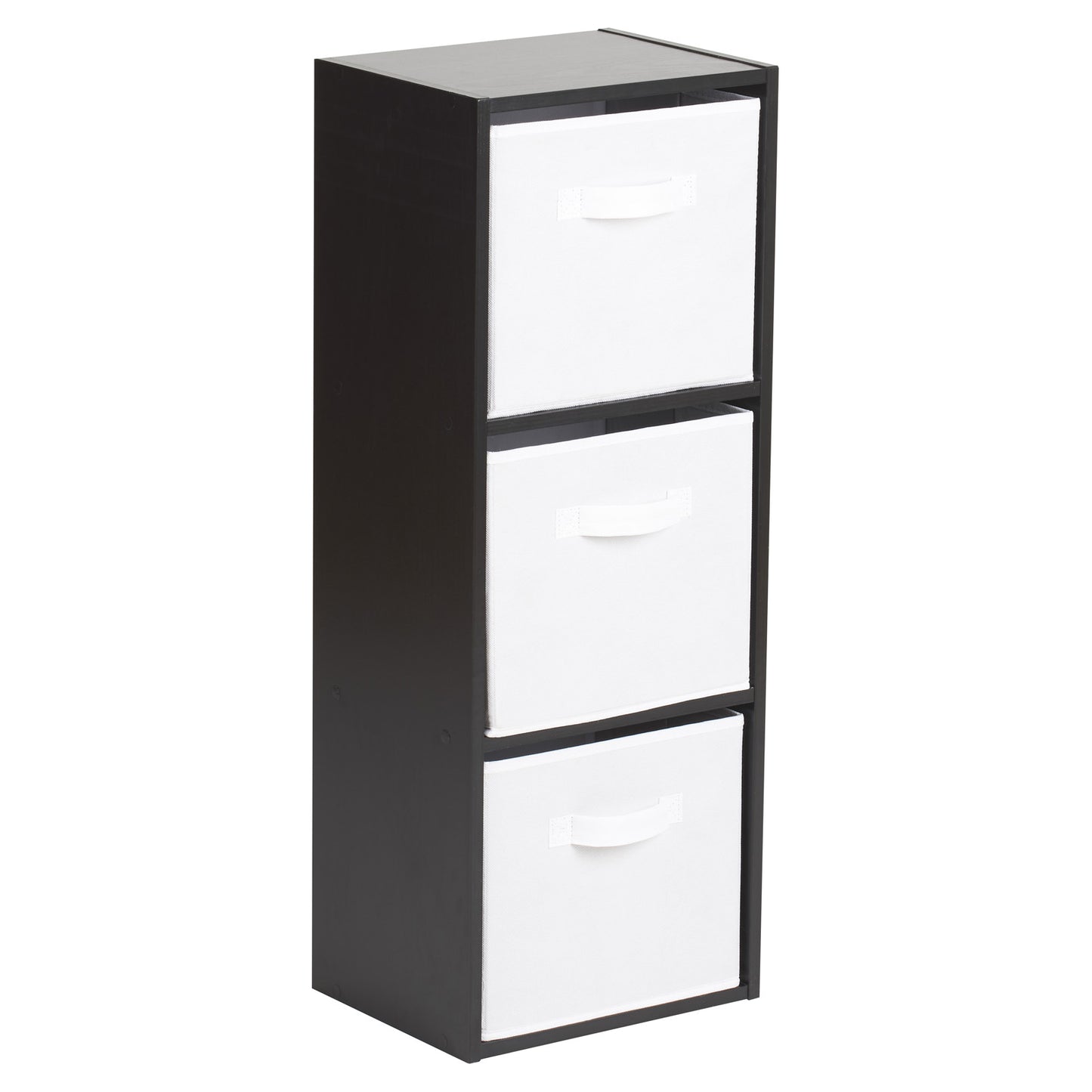 Hartleys Black 3 Tier Cube Storage Unit & 3 Handled Box Drawers