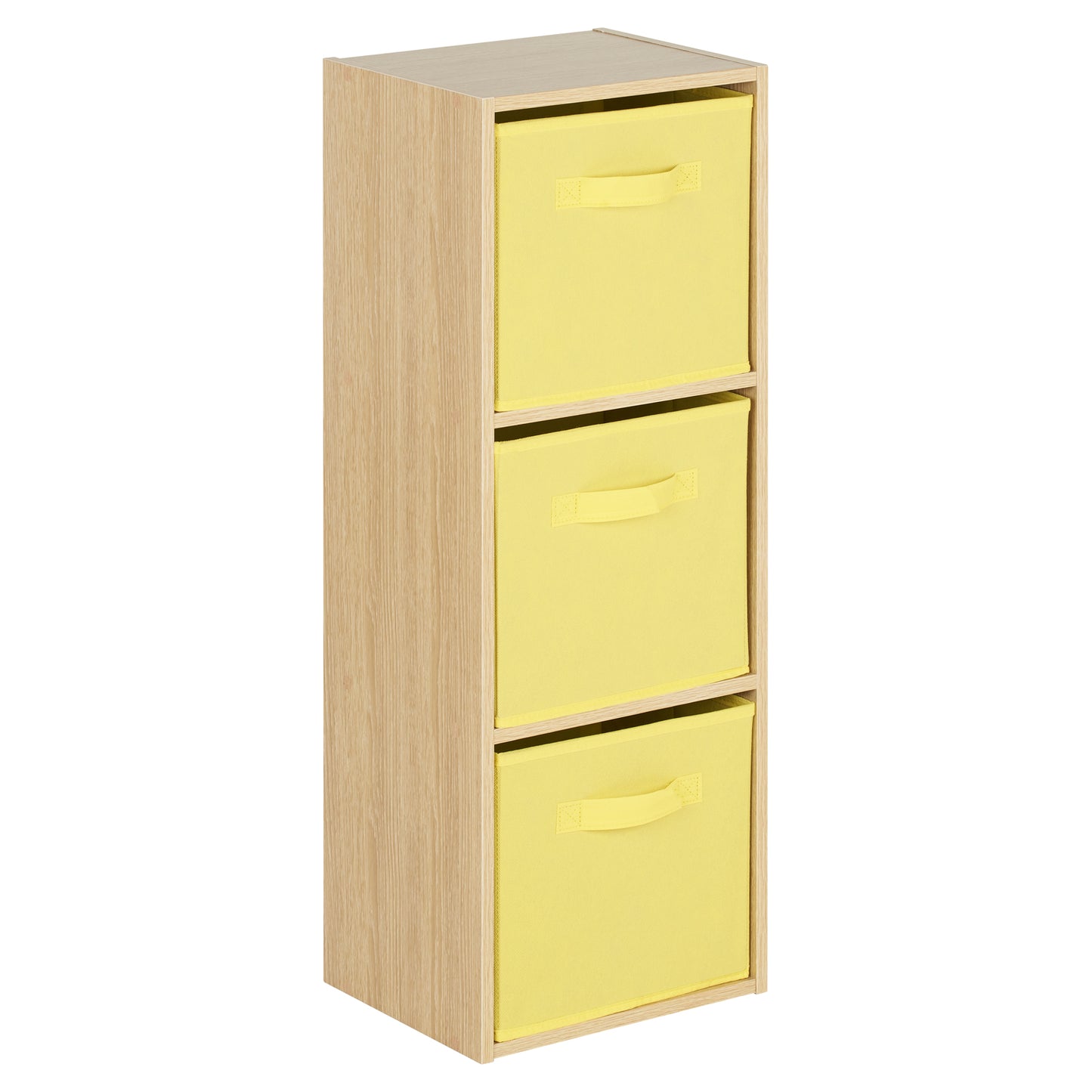 Hartleys Oak Effect 3 Tier Cube Storage Unit & 3 Handled Box Drawers