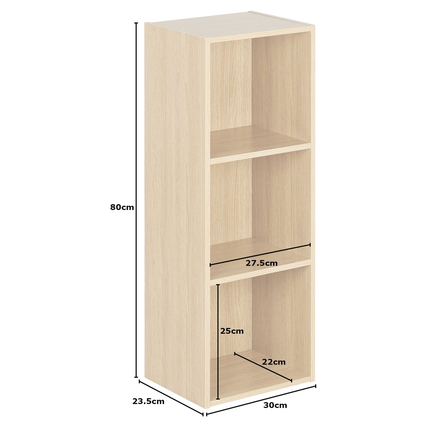 Hartleys Oak Effect 3 Tier Cube Storage Unit & 3 Handled Box Drawers