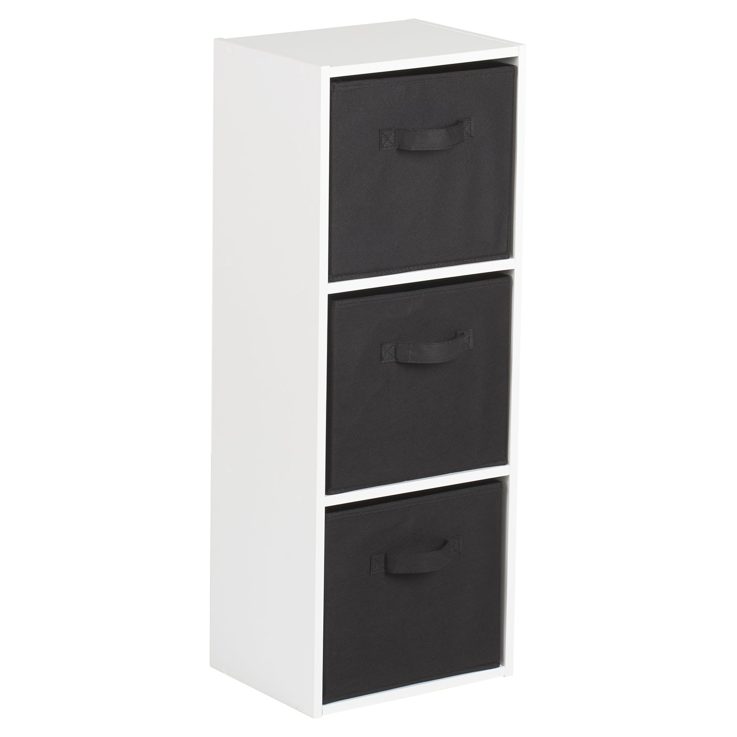 Hartleys White 3 Tier Cube Storage Unit & 3 Handled Box Drawers