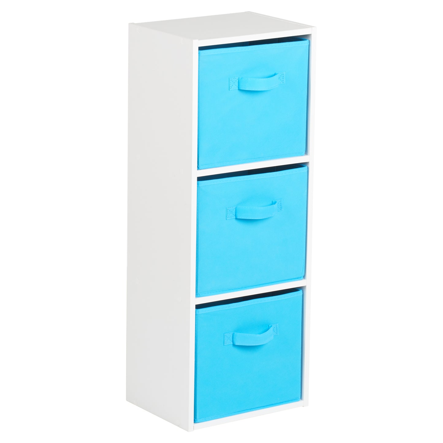 Hartleys White 3 Tier Cube Storage Unit & 3 Handled Box Drawers