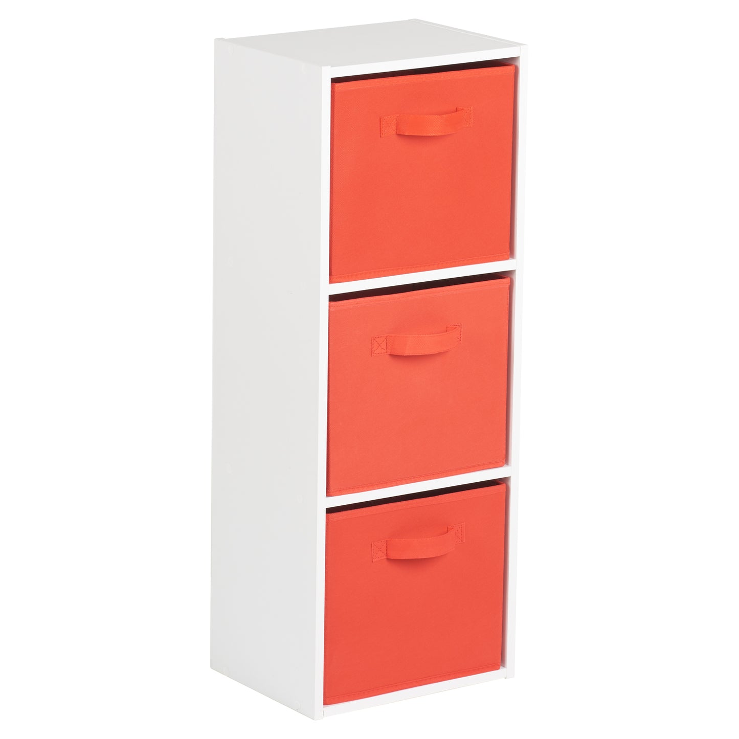 Hartleys White 3 Tier Cube Storage Unit & 3 Handled Box Drawers