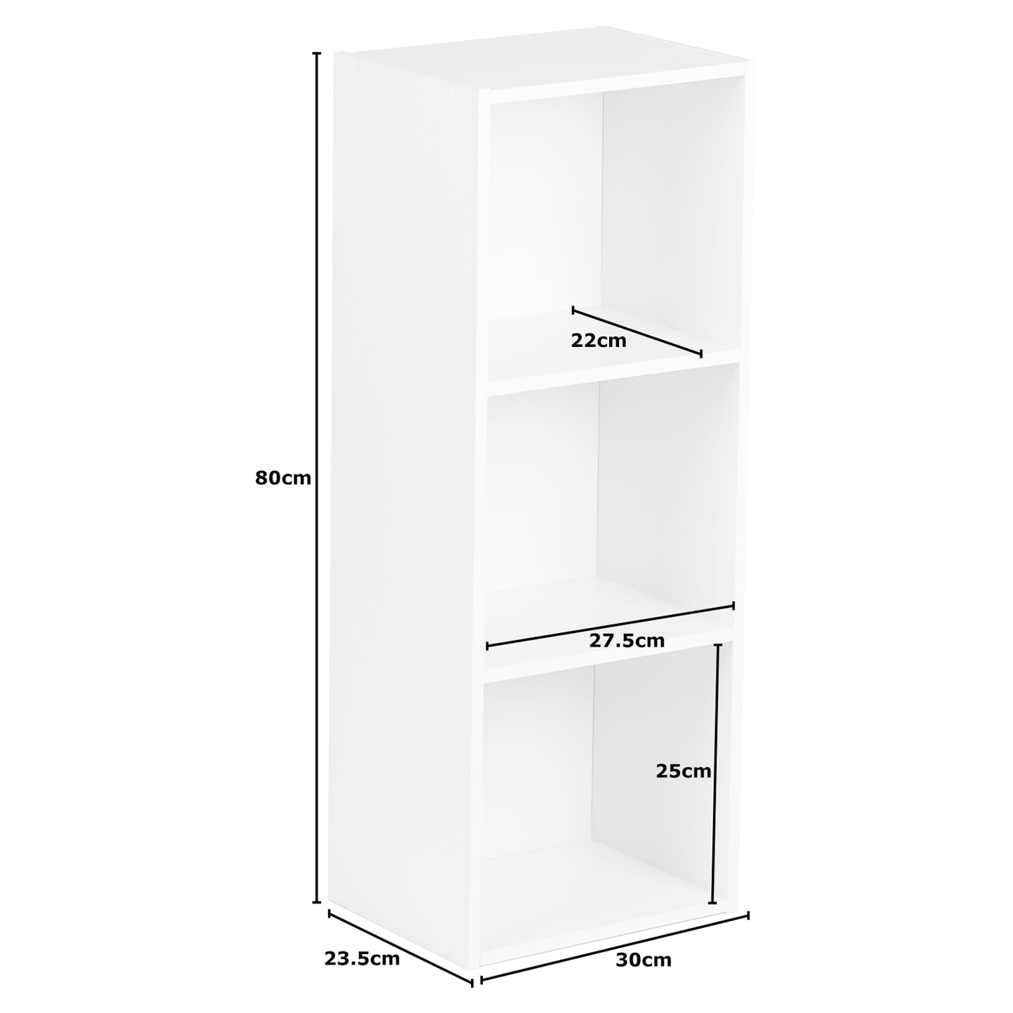 Hartleys White 3 Tier Cube Storage Unit & 3 Handled Box Drawers
