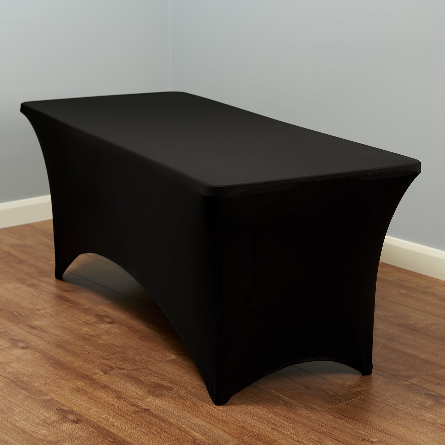 Hartleys 6ft Folding Table and Black Stretch Tablecloth