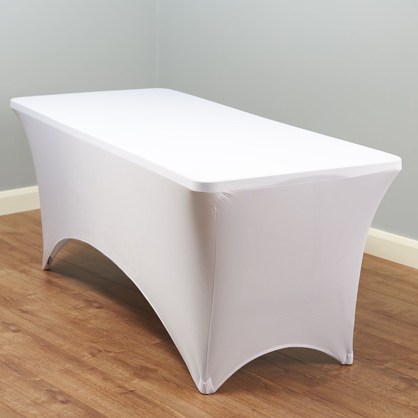 Hartleys 6ft Folding Table and White Stretch Tablecloth