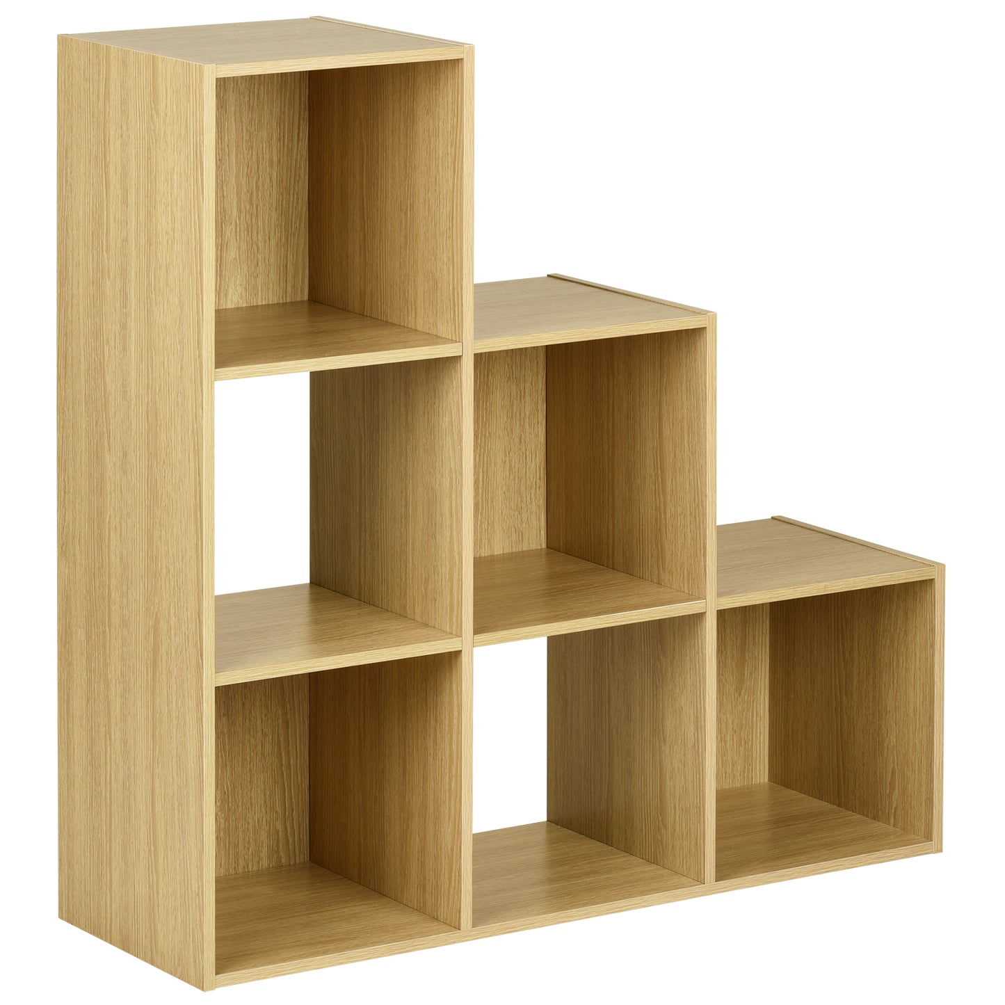 Hartleys Oak 6 Cube Shelving Unit & 3 Easy Grasp Box Drawers