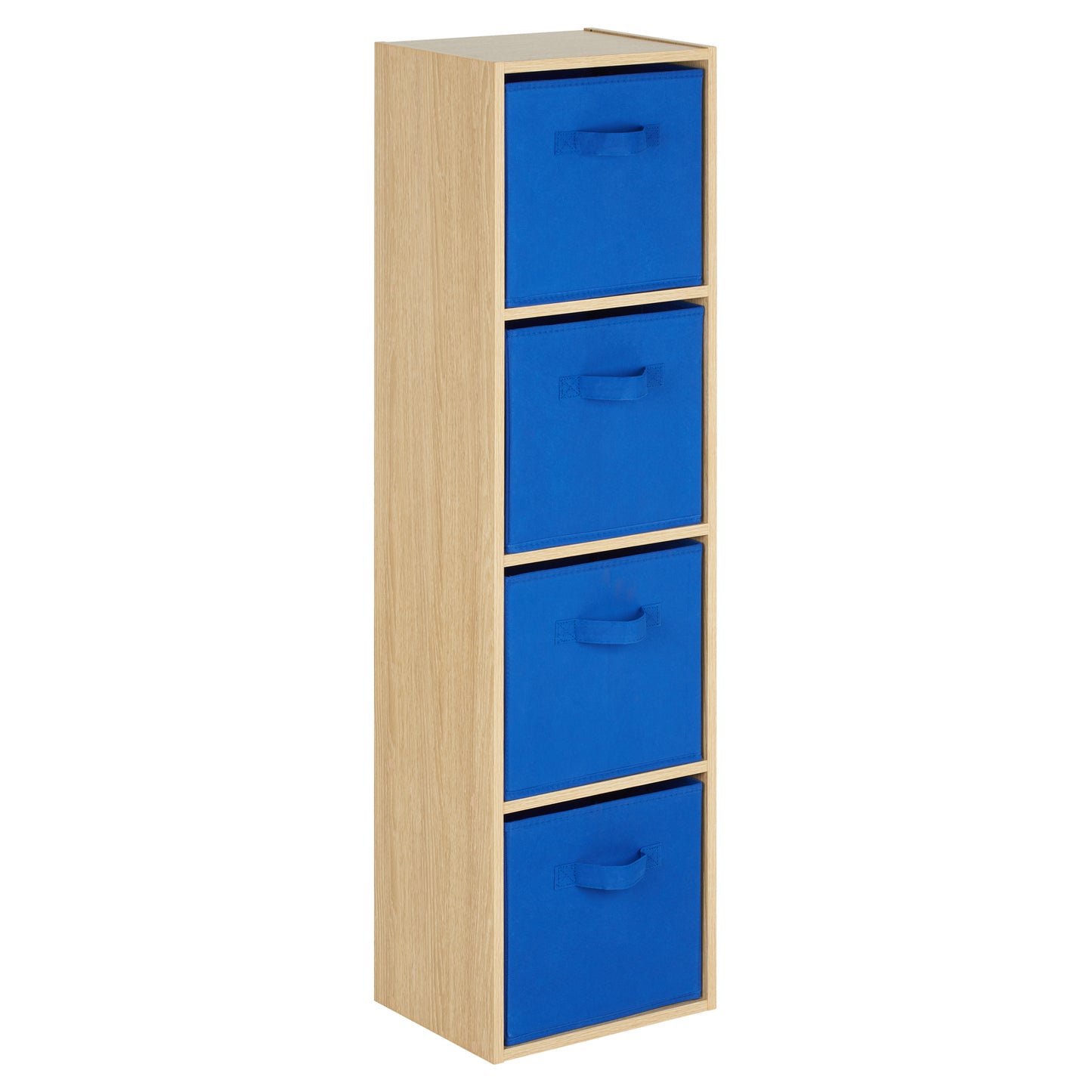 Hartleys Oak Effect 4 Tier Cube Storage Unit & 4 Handled Box Drawers