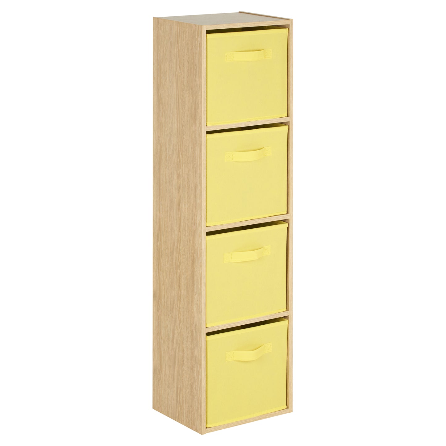 Hartleys Oak Effect 4 Tier Cube Storage Unit & 4 Handled Box Drawers