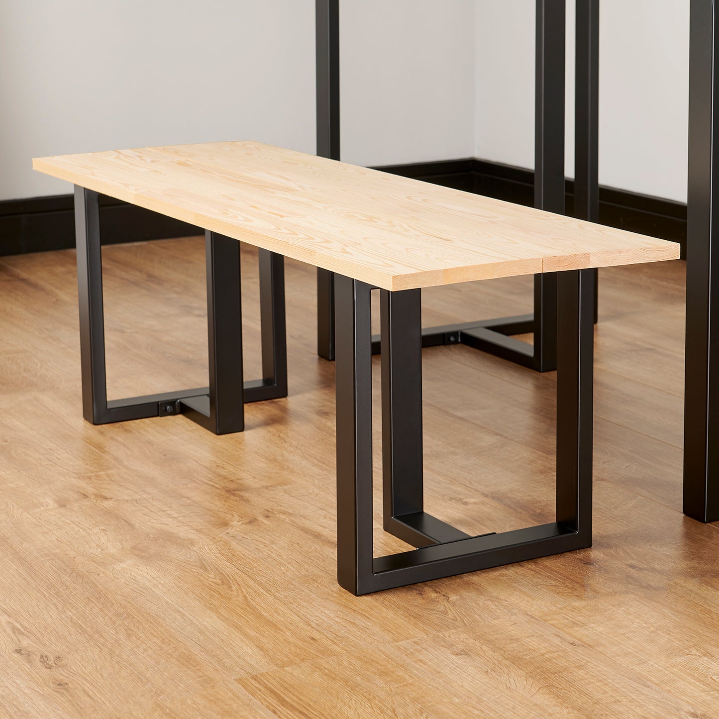 SALE 09-07-25 Hartleys T Shape Metal Table Legs - Black - Bench/Coffee Table
